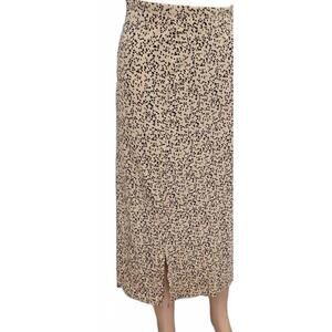 Amazon Essentials Women's Midi Print Stretch Flare Beige Black Plus Size Skirt